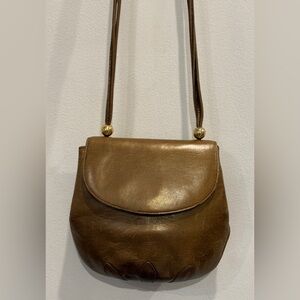 Vintage Galleria Novita Italy Brown Metalic Small Shoulder Bag